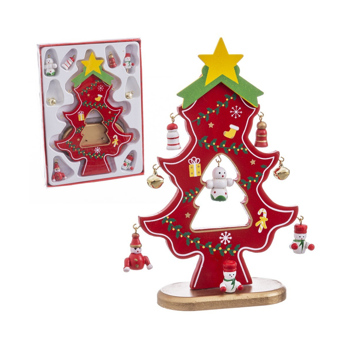 árbol con figuras mádera 19 x 14 x 2 cm