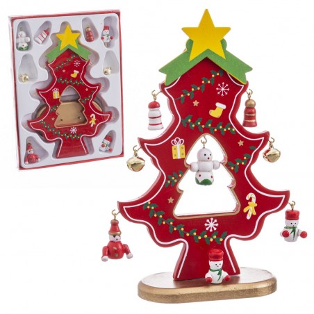 árbol con figuras mádera 19 x 14 x 2 cm