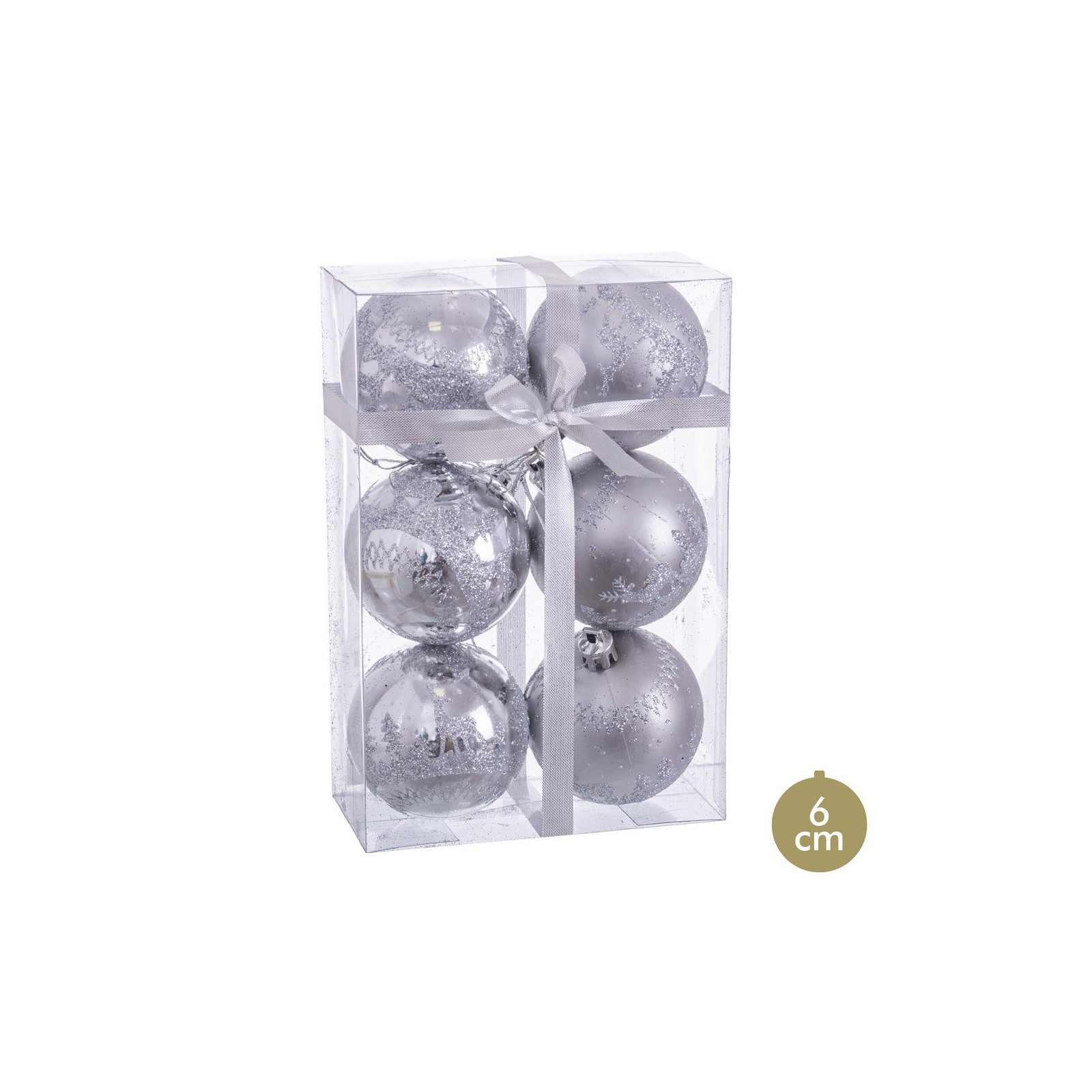 S 6 bolas ciervo plata 6 x 6 x 6 cm