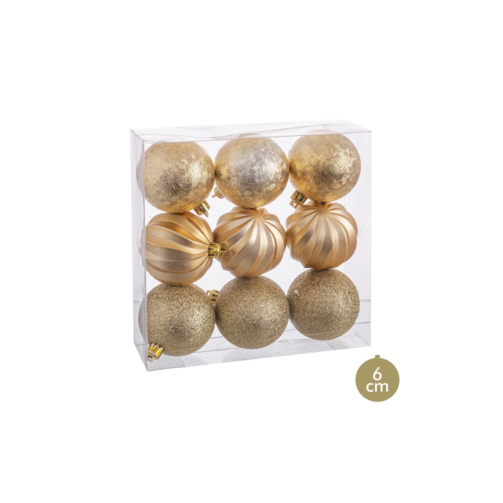 S 9 bolas formas oro 6 x 6 x 6 cm