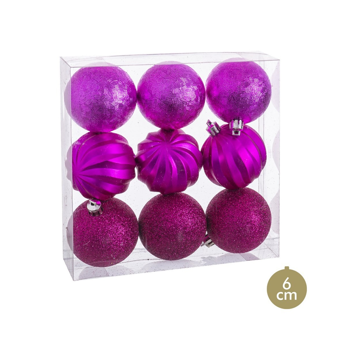 S 9 bolas formas fucsia 6 x 6 x 6 cm