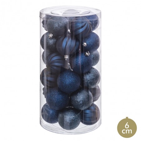 S/30 bolas mate-brillo-glitter azul 6 x 6 x 6 cm