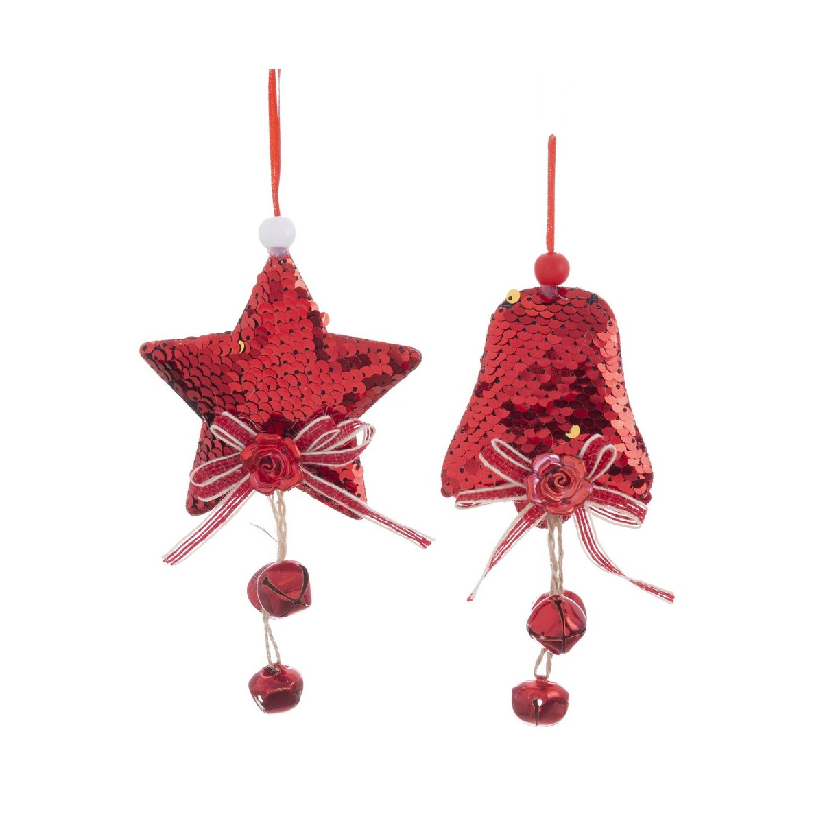 Colgante lentejuelas foam rojo 2 m 8 x 11 cm