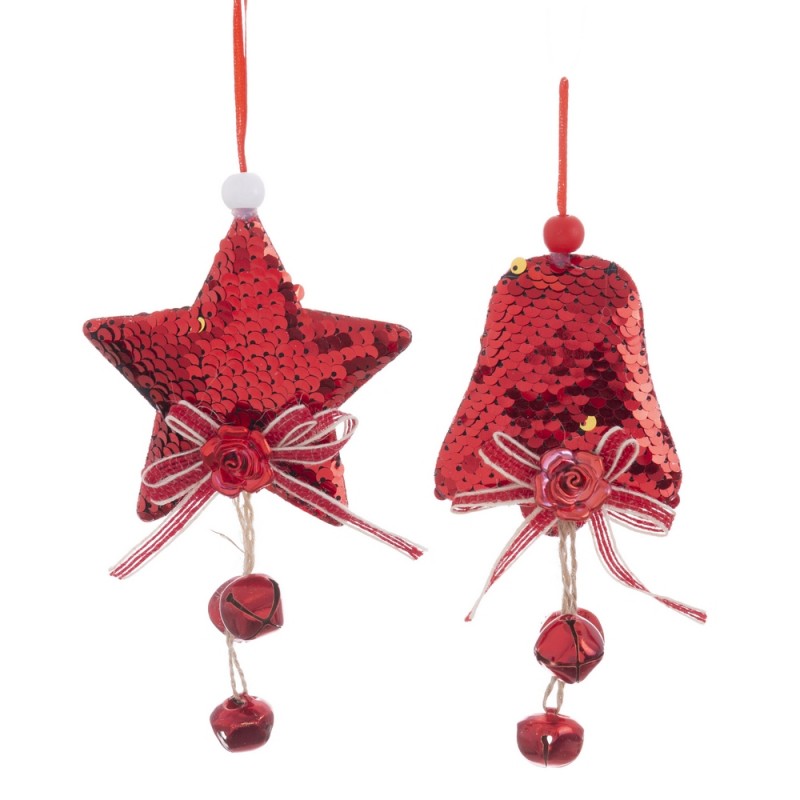 Colgante lentejuelas foam rojo 2 m 8 x 11 cm