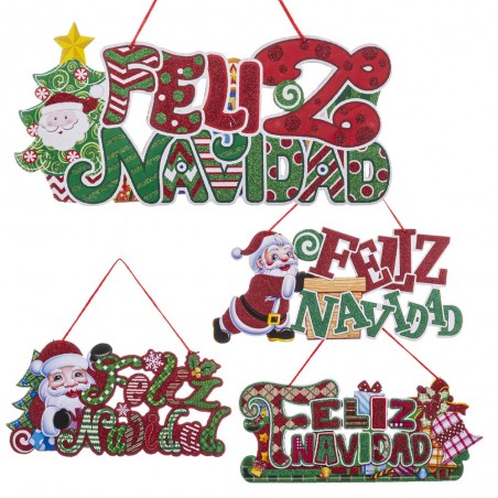 Colgante feliz navidad foam 41 x 18 cm