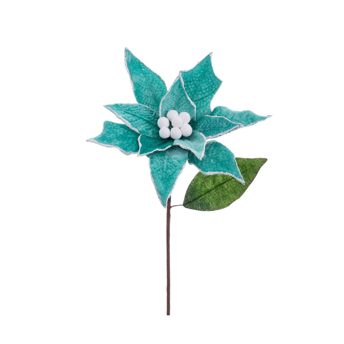 Vara poinsettia tejido turquesa 22 x 34 cm