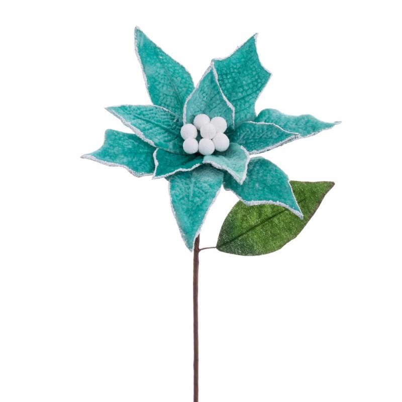 Vara poinsettia tejido turquesa 22 x 34 cm