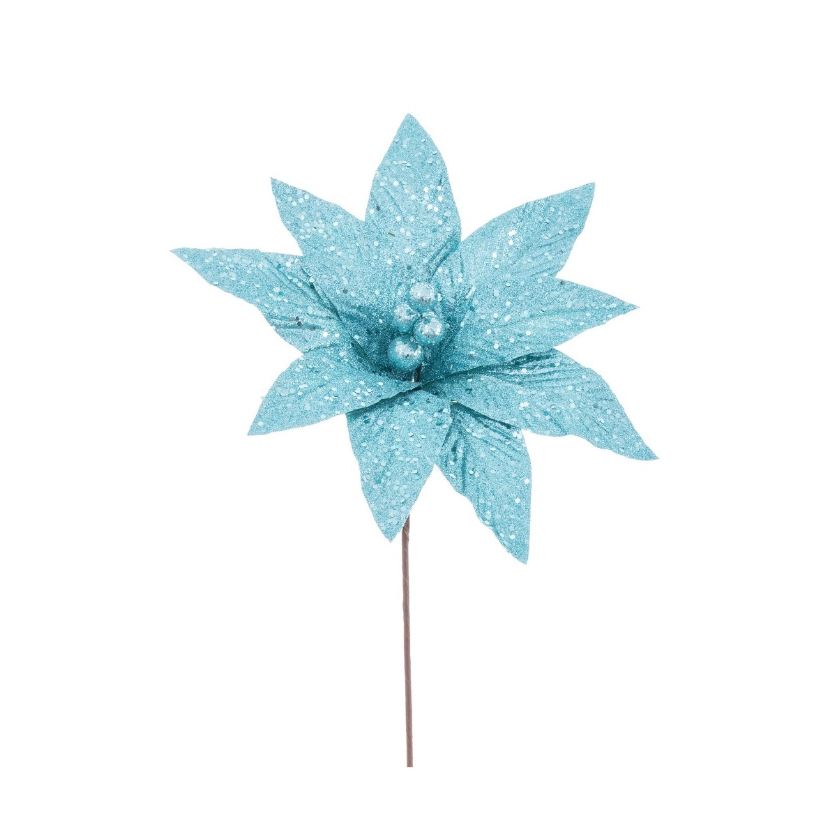 Vara poinsettia tejido turquesa 33 x 37 cm