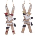 Colgante esquís papá noel madera 2 c 0 90 x 15 x 5 cm