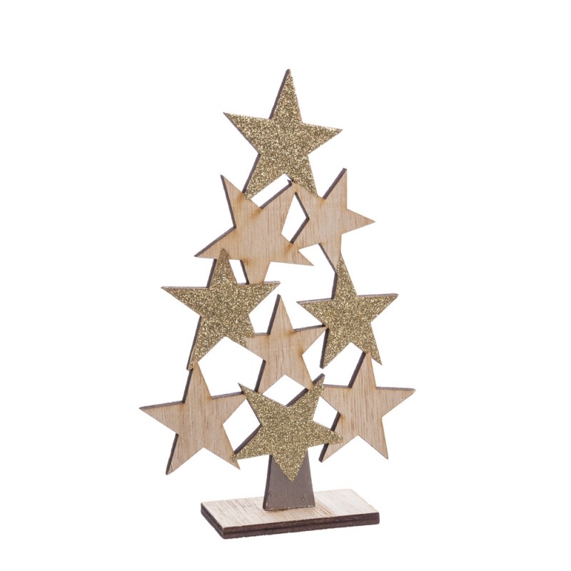 árbol estrellas madera oro 11 50 x 3 50 x 18 cm
