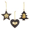 Colgante figuras negro oro 3 m 10 50 x 10 x 1 cm