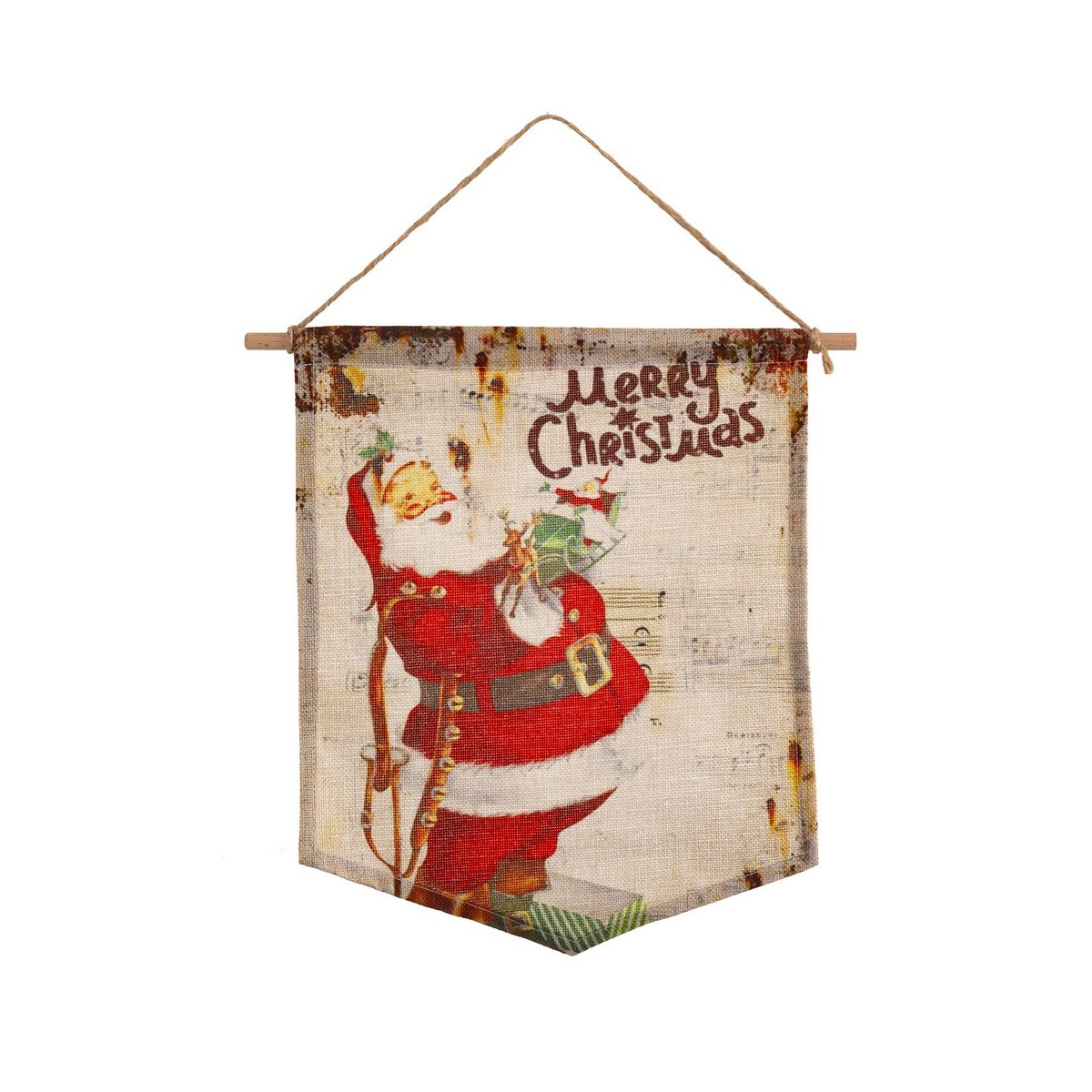 Banderín papá noel poliester 35 x 28 cm