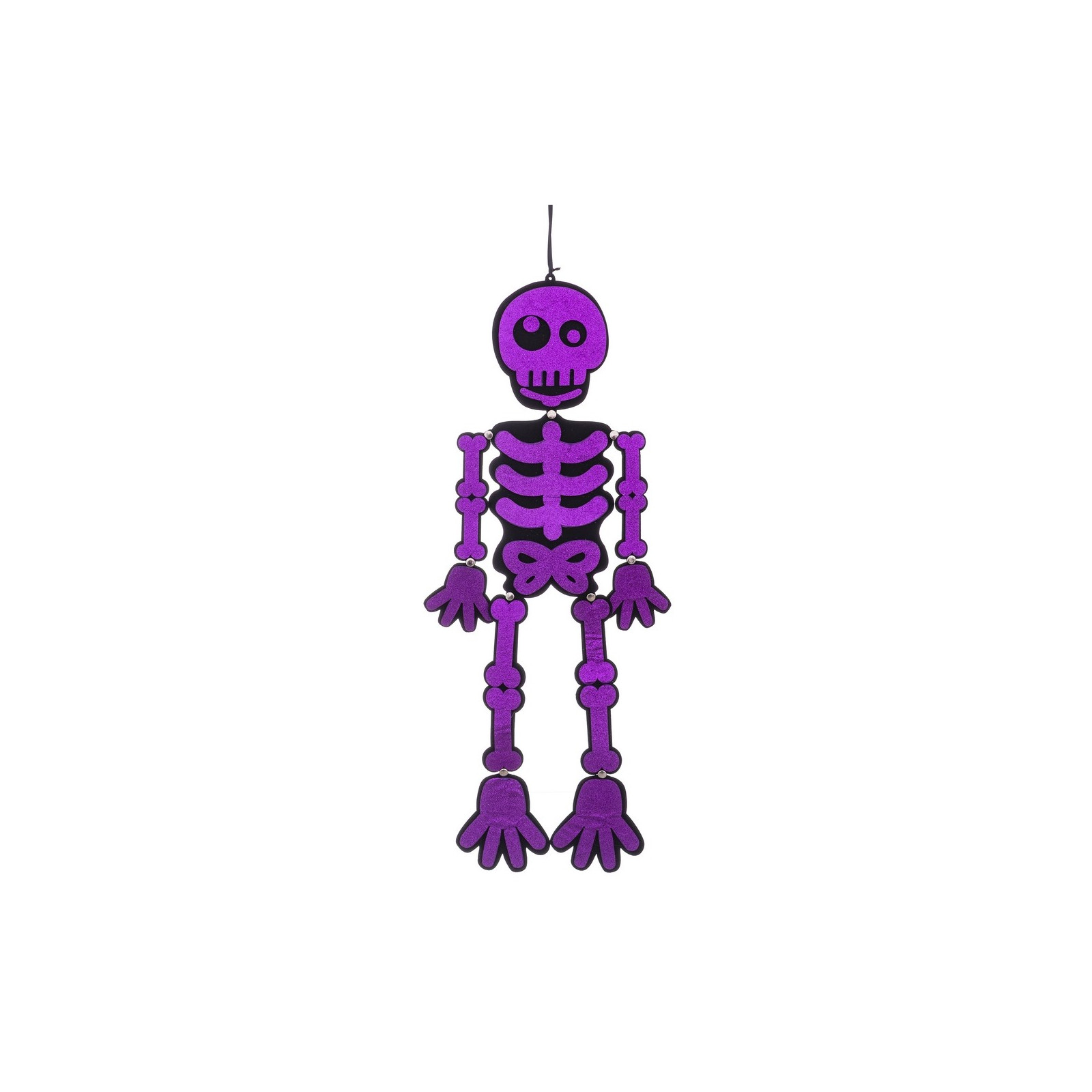 Esqueleto purpurina poliester morado 25 x 0 30 x 82 cm