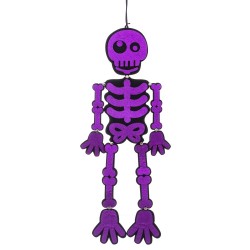 Esqueleto purpurina poliester morado 25 x 0,30 x 82 cm
