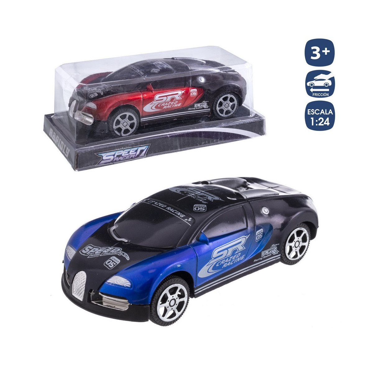Coche deportivo fricción 2 c 17 cm