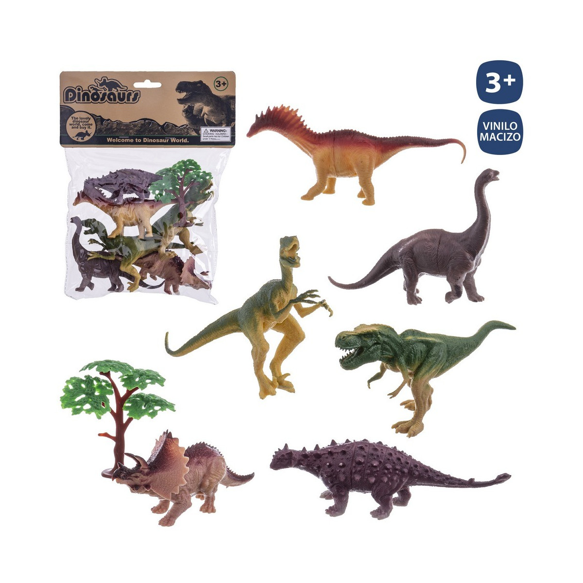 S 6 dinosaurio con accesorios vinilo 16 cm