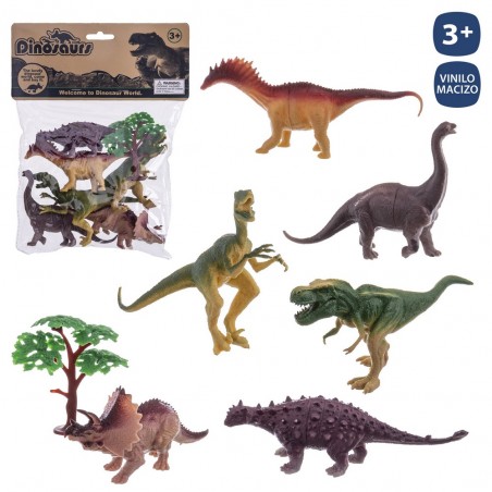 S 6 Dinosaurio Con Accesorios Vinilo 16 Cm