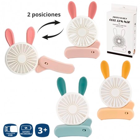 Ventilador Elct Recarg. Bolso Sobrem 3 C 17 Cm