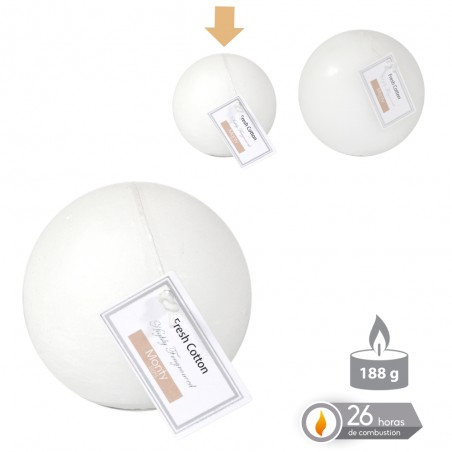 Vela Bola Perfumada Blanco 7,50 Cm