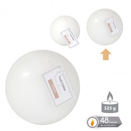 Vela Bola Perfumada Blanco 9 Cm