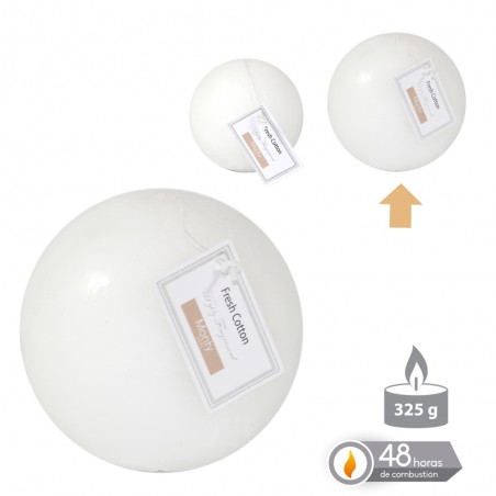 Vela bola perfumada blanco 9 cm