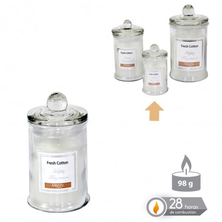 Vela Tarro Cristal Perfumada Blanco 6 X 11 Cm
