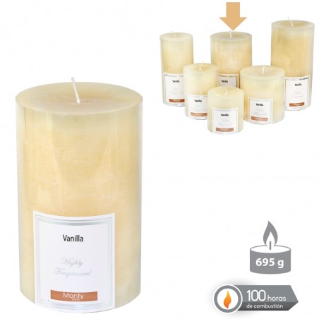 Vela Cilíndrica Perfumada Crema 8,70 X 14 Cm