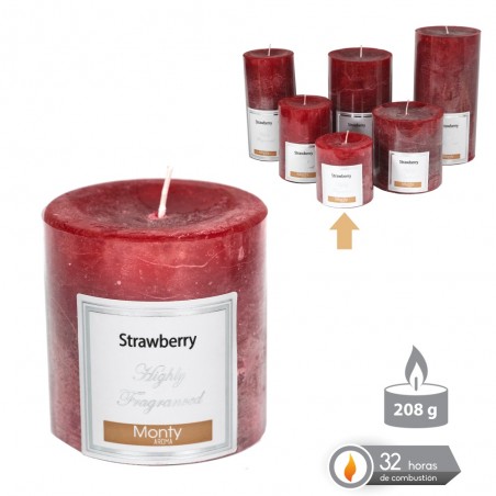 Vela Cilíndrica Perfumada Rojo 7 X 7 Cm