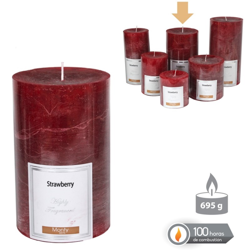 Vela cilíndrica perfumada rojo 8 70 x 14 cm
