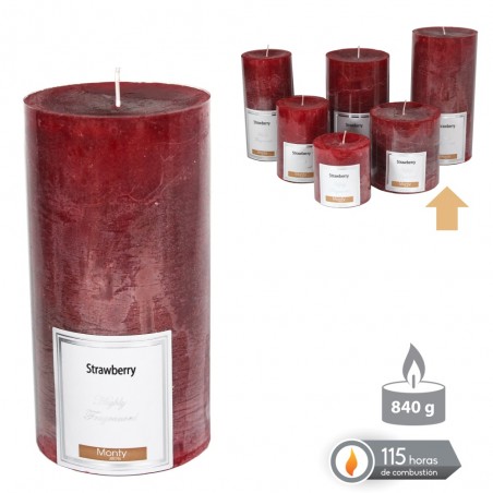 Vela Cilíndrica Perfumada Rojo 8,70 X 17 Cm