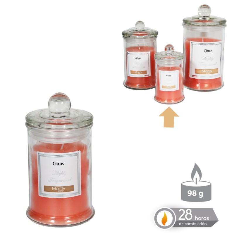 Vela Tarro Cristal Perfumada Naranja 6 X 11 Cm Vela Tarro Cristal Perfumada Naranja 6 X 11 Cm