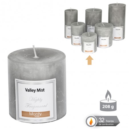 Vela Cilíndrica Perfumada Gris 7 X 7 Cm