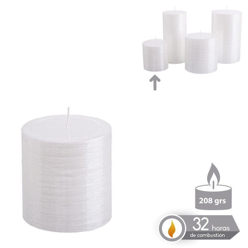 Vela Cilíndrica Blanco Nacarado Navidad 6,80 X 7 Cm Vela Cilíndrica Blanco Nacarado Navidad 6,80 X 7 Cm