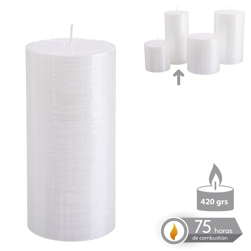 Vela Cilíndrica Blanco Nacarado Navidad 6,80 X 14 Cm Vela Cilíndrica Blanco Nacarado Navidad 6,80 X 14 Cm