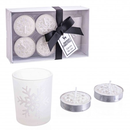 S 4 Vela Tealight Blanco Nacarado 14,70 X 9 X 5,50 Cm
