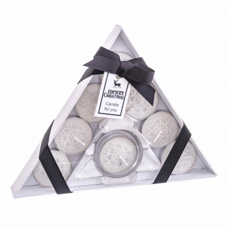 S 8 Vela Tealight Blanco Nacarado 21,30 X 15,50 X 2,40 Cm