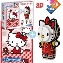 Puzzle 104 pcs + figura 3d hello kitty