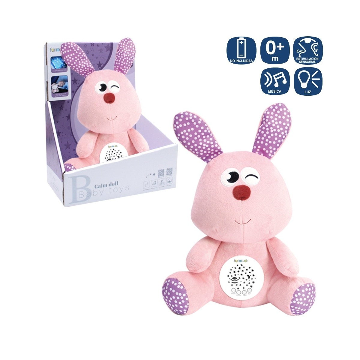 Conejo peluche pantalla musical activ. 25 x 18 x 33 cm