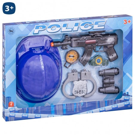 S 7 Conjunto Policía Con Casco 24 X 13 Cm
