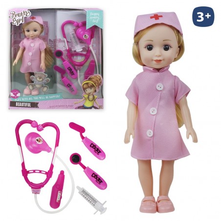 Muñeca enfermera con accesorios 26 cm