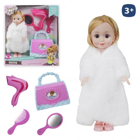 Muñeca Abrigo Invierno Con Accesorios 26 Cm