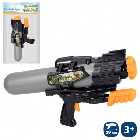 Pistola De Agua Dinosaurios Con Cebador 29 Cm