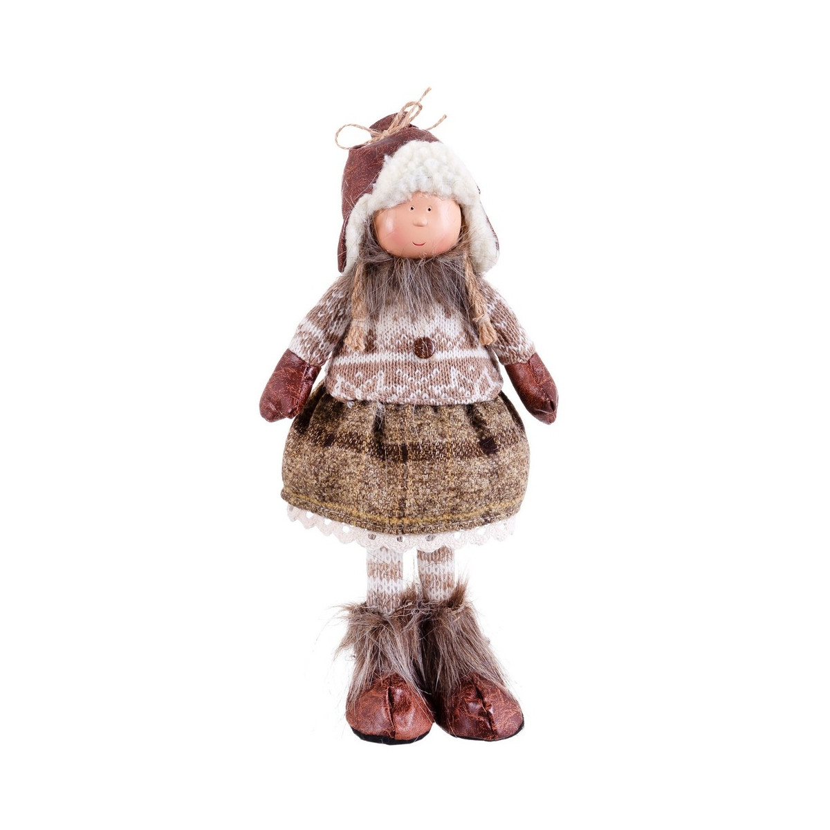 Muñeca niñas de pie marrón 15 50 x 13 x 31 cm