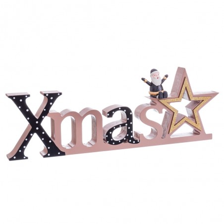 Peana Christmas Papá Noel Madera 40 X 4,50 X 13,50 Cm