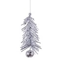 Colgante árbol espumillón plata 8 x 15 cm