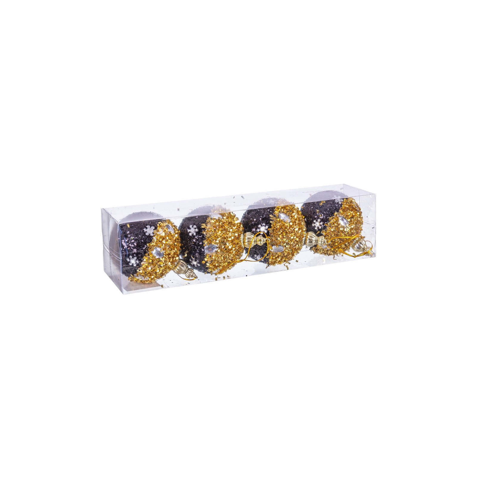 S 4 bolas bits foam negro oro 7 x 7 x 7 cm