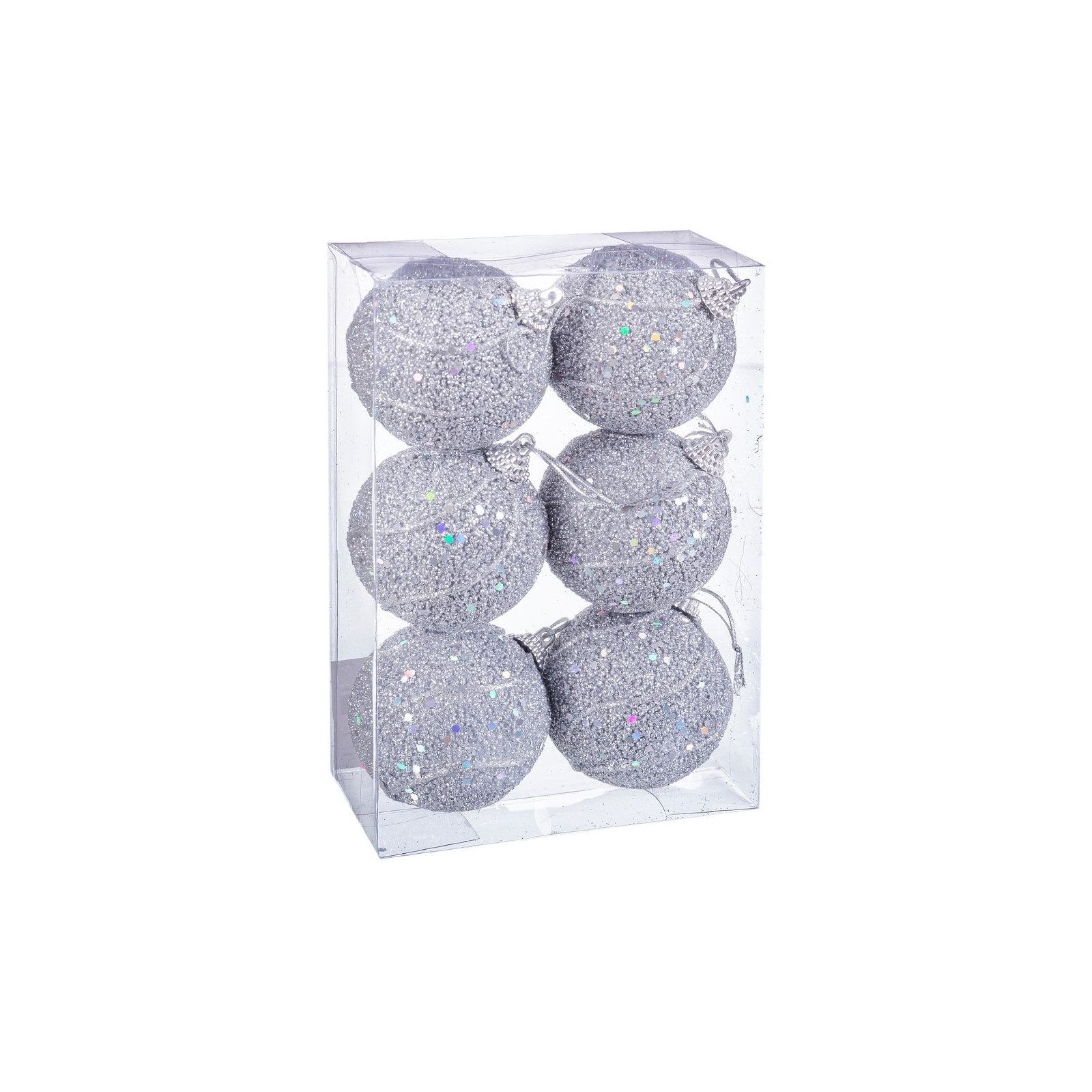 S 6 bolas hilos foam plata 6 x 6 x 6 cm