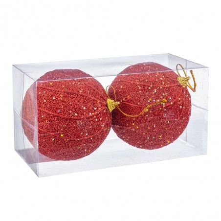 S 2 Bolas Hilos Foam Rojo 10 X 10 X 10 Cm