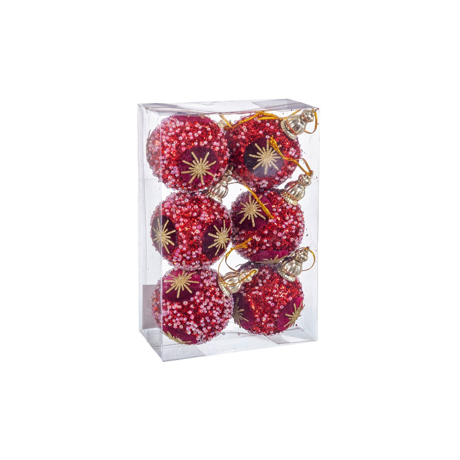 S 6 bolas estrella foam rojo 6 x 6 x 6 cm