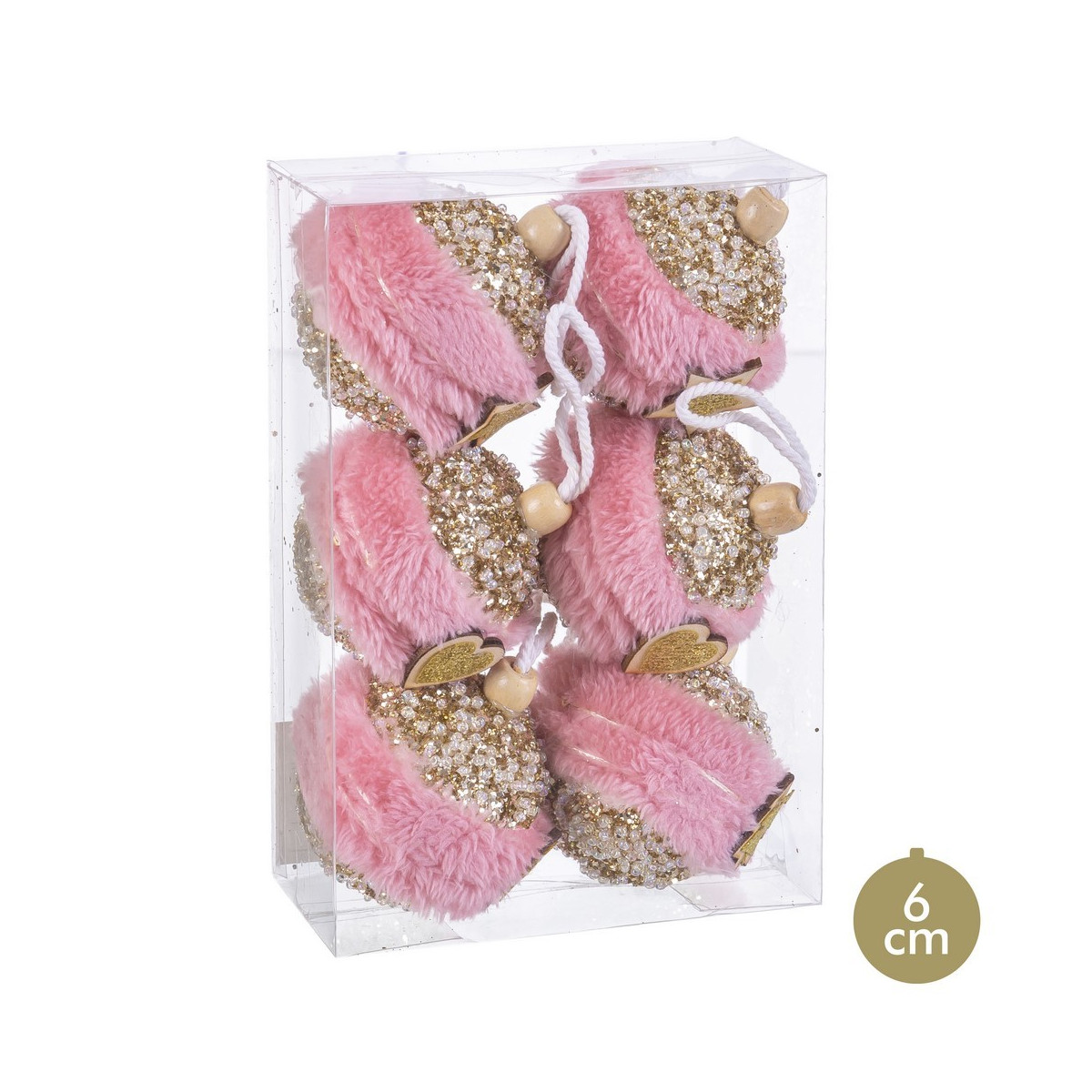 S 6 bolas foam oro rosa 6 x 6 x 6 cm
